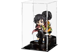 Ecoseao Vitrina de acrílico con Espejo, Caja organizadora a Prueba de Polvo para encimera de acrílico Transparente para Figuras de acción, coleccionables, Almacenamiento en el hogar (15 x 15 x 25 cm)