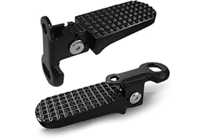 RainFlowwer 1 Pair Foot Pegs, 11x4cm Aluminium Alloy Anti-Skid Folding Foot Rest Stunt Pegs Rear Feet Pedals for Mountain Bike E-Bike Motorcycle, Black