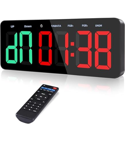 Timer Da Palestra Con Telecomando E Pulsante Start/Stop – Cronometro LED RGB A 7 Colori, 12/24H Per Allenamento Indoor E Outdoor