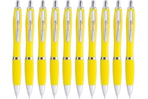 presents & more Kugelschreiber, Metall Kunststoff, gelb, 10 Stück (1er Pack)