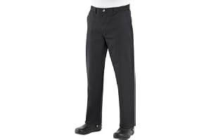 Chef Designs Men's Chef Pant, Black, 30W x 30L