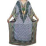 Indiatrendzs Women Kaftan Light Viscose Floral Kimono Kaftan Nighty Dory at Waist 54"