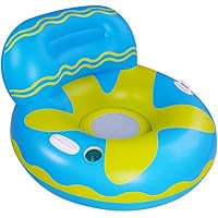 Queta Simring för vuxna, uppblåsbar float, uppblåsbar simring med ryggstöd och mugghållare, uppblåsbar leksak för vuxna och b