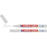 edding 4085 chalk pen - white - 2 chalk pens - 1-2 mm round tip