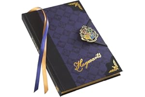 The Noble Collection Harry Potter Hogwarts Journal - 9.75in (25cm) Hardbound Lined with Gilded Edges and Die Cast Enameled Crest - Officially Licensed Film Set Movie Props Gifts