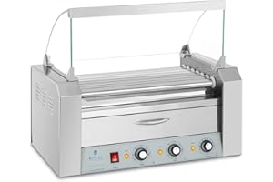 Royal Catering Cuoci Wurstel A Rulli Griglia Professionale Per Hot Dog RC-RG7DC (12 Salsicce, 1.500 W, 30–250 °C)