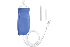 TopQuaFocus Set de bolsas de enema de PVC 2L Set de bolsas de enema para limpieza de colon Bolsa de enema portátil para limpieza de colon Manguera de 1.5M
