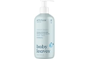 ATTITUDE 2in1 Hair Shampoo and Body Wash for Baby, Plant and Mineral-Based Gentle Formula, EWG Verified, Vegan Baby Products, Good Night, 473 mL