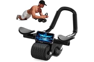 DAZZTIME Rueda Abdominal de Rebote Automático,Equipo de entrenamiento básico AB,Ab Roller Wheel Exercise Equipment,Rueda de rodillos para abdominales,con ruedas de rodillos ABS para entrenamiento básico