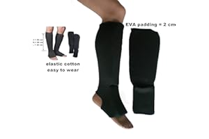 MMASPORT Protector de piernas Muay Thai Boxeo Sparring Protector de Bebidas de Algodón Elástico