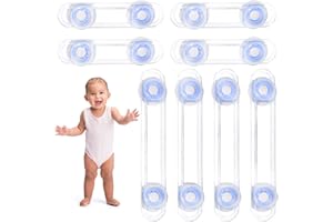 MTSKAEO 8 Pieza Cierre Seguridad Bebés Transparente Correa Bloqueo de Seguridad para Niños,Armarios,Nevera