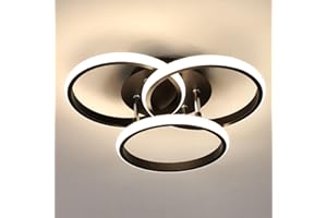 Comely Lámpara de Techo LED 40CM, 40W 4500LM Luz de Techo Negro Habitacion Moderna, Plafon LED Techo Redondo Luz Natural 4500K para Dormitorio, Sala de Estar, Pasillo, Cocina