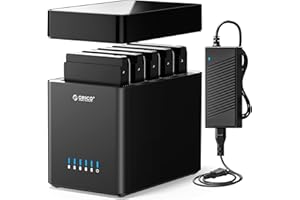 ORICO 5Bay Hard Drive Enclosure USB3.0 to SATA 3.5inch Enclosure Magnetic Tool-Free External HDD SSD Enclosure Storage Case Built-in Fan for Data Backup, NAS Expansion Up to 90TB(5x18) - DS500U3