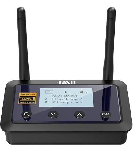 1Mii B03Pro Transmetteur Récepteur Bluetooth 5.3 DAC Audiophile AptX HD - Adaptateur Audio TV Longue Portée
