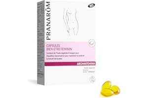 Pranarôm Bien-être Féminin Huile végétale d’onagre pour l’équilibre menstruel et le maintient de la santé et la beauté de la peau Aromafemina 30 Capsules