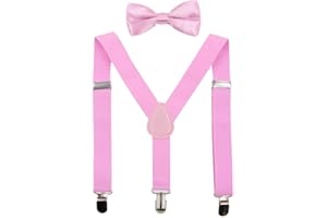 HANERDUN Bretelles pour Enfants Nœud Papillon Ensembles Bretelles Ajustables en Y avec Variété Couleurs pour les Bébé de 1 à 10 Ans