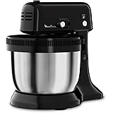 Moulinex QA110810 Oh My Cake Impastatrice Planetaria per Dolci Compatta, 300 W, 4 Litri, Robot da Cucina in Acciaio Inox a 5 