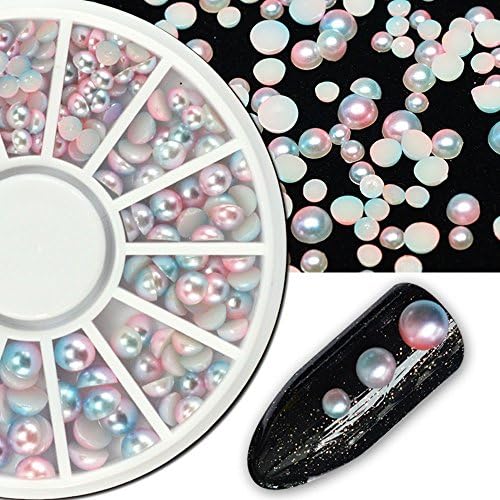 3D Nail Art Decoration MERMAID Pearl Rhinestones Spangles Beads Compatible with Gel Polish