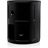 Kartell Componibili Contenitore 2 Elementi, Base Tonda, ABS, Nero, 32 x 32 x 40 cm