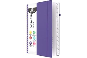 Dzhzal Carnet de mots de passe avec onglets alphabétiques pour les personnes âgées, carnet de mots de passe organisé à spirale, carnet de mots de passe pour adresse Internet, organiseur de mots de
