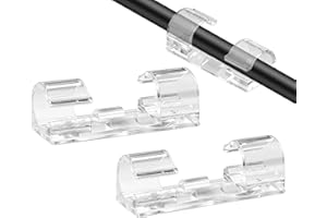SOULWIT Lot de 50 Clips Auto-adhésifs pour Gestion des câbles, organisateurs de câbles pour TV, PC, Ordinateur Portable, câble Ethernet, Bureau, Maison