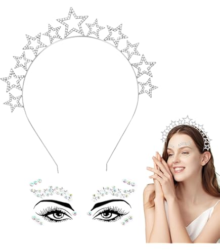 Carnavalsfeest, haarband, sterren, maan, zon, zilver, heelal-kostuum, ruimte-hoofdband, verjaardagsfeest, haarband, glitter, haaraccessoires voor carnaval, Halloween, cosplay, maskerade, verjaardag Carnavalsfeest, haarband, sterren, maan, zon, zilver, heelal-kostuum, ruimte-hoofdband, verjaardagsfeest, haarband, glitter, haaraccessoires voor carnaval, Halloween, cosplay, maskerade, verjaardag