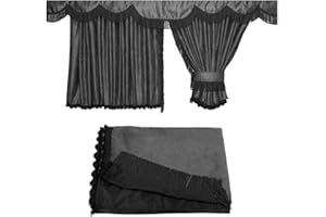 ADOMO LKW Gardinen für DAF XG DAF XG+, grau-schwarz, gerade Fransen