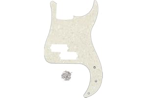 FLEOR 13-Hole Modern Style Standard Precision Bass Pickguard without Truss Rod Notch for 4 String PB Bass Model, Aged Pearl