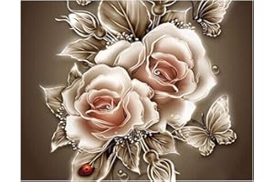 DCIDBEI (40x50cm) Square Diamond Painting 5D DIY Carré Diamant Peinture Point De Croix Kit Fleur Diamant Peinture Kits pour Adultes Strass Broderie Diamant Art Diamante Ornements Mur Art Toile Décoration