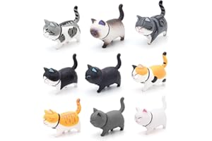 Bemodst Auto Verzierungen Katze Fahrzeug Innendekoration Kätzchen Katze Figuren Geschenke Autoaccessoires (Cool Color)