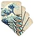 Produktbild 3drose The Great Wave off Kanagawa vom japanischen Künstler Hokusai, Dramatic Blue Sea Ocean Ukiyo Print 1830 – weicher Untersetzer, Set 4 (CST _ 155631 _ 1)