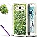 Produktbild EMAXELEERS Samsung Galaxy J5 2015 Hülle Liquid Flüssige Fließend Glitzer Klar Hart Plastik durchsichtig Tasche Handytasche Hülle Schale Etui Für J5,Star:Green