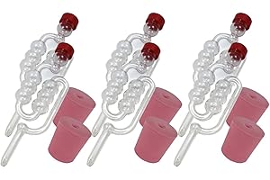 ALMOST OFF GRID 6 x fermentazione Airlocks & Bored Rubber Bungs per vetro Demijohns per la produzione di vino, birra, sidro e idromele da quasi fuori griglia