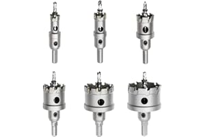 Meccion Lochsäge Hartmetall-Bohrer, Hochwertiger TCT Metall Lochsäge Bohrer für Edelstahl, Eisen, Legierung, Holz, Kunststoff (16mm, 20mm, 28mm, 35mm, 45mm, 50mm)