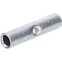 Produktbild von Kalitec 10x Stoßverbinder L06-M – 1,5–2,5 Mm², 2,4 Mm ID, 15 Mm Länge, Geglüht Verzinnt, Mit Mittelstopp