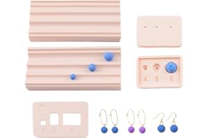 URROMA Rouleau à Billes en Pâte Polymère Moule à Boucles d'oreilles Rondes Outil de Découpe de Perles en Argile Acrylique pour la Fabrication de Bijoux et de Piercings