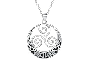 Arrebol Collier Triskell Argent Sterling 925 Collier Celtique Femme pour Cadeaux Originaux Femmes Sœurs Amie - Réglable(45cm+5cm)