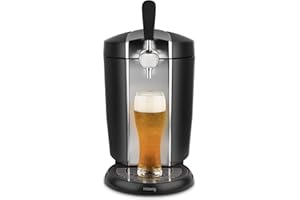 H.Koenig Tireuse à Bière BW1778, Compatible tous Fûts Universels Pressurisés de 5L, Inox, Poignée et Plateau Amovible, Professionnelle, Universelle, Refroidissement intégré 4°C