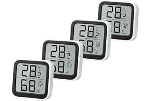 NOKLEAD Termometro Misuratore di umidità Interno Mini igrometro Monitor Dispositivo di misurazione della temperatura ambiente con icona facciale Indicatore di comfort Interruttore ℃/℉ per ufficio(4)