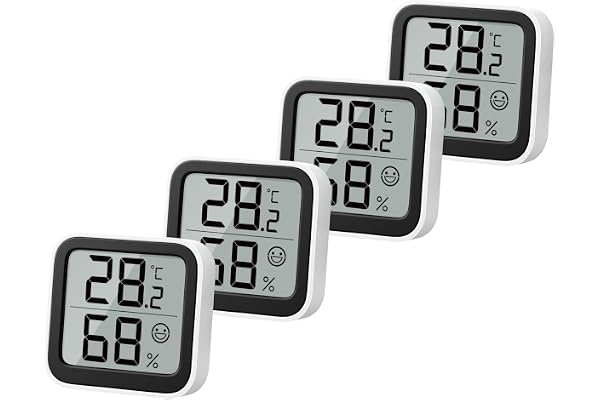 NOKLEAD Thermomètre Humidimètre Intérieur Mini Hygromètre Moniteur Appareil de Mesure de la Température Ambiante avec Icône de Visage Indicateur de Confort ℃/℉ Interrupteur pour Chambre de Bébé(4)