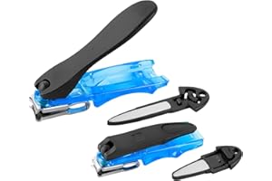 ZWILLING Set di tagliaunghie, 2 pezzi con tagliente leggermente curvo e lima per unghie integrata, extra affilato in 80 mm e 100 mm, blu