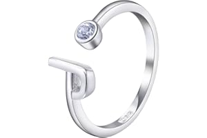 VIKI LYNN Buchstabe Ring 925 Sterling Silber Offener Verstellbare Initiale Alphabet A-Z Ringe fur Damen Mädchen