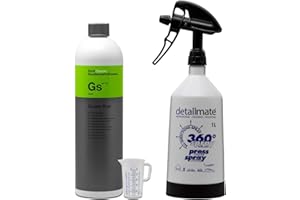 Detailmate - Lot de nettoyants universel KochChemie Green Star 1L - vaporisateur 360 degrés - Fabriqué par Kwazar Mercury Super PRO Une pression pour deux vaporisations, 1 litre. Verre doseur 50 ml.