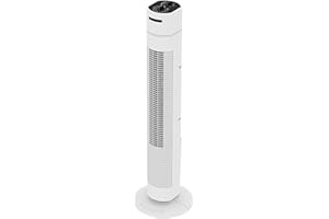 Emerio TFN-123006 - Ventilatore a torre con timer, 3 livelli di velocità, potenza sostenibile, 35 Watt, funzione oscillante, design senza tempo, 78 cm, altezza TFN-123006, colore: Bianco