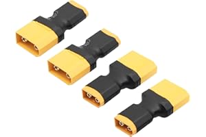 Riertostng XT60 & XT90 Connector Converter, XT60 Male to XT90 Male Connector no Wire Adapter, for RC Lithium Battery Charger Charging or Converter Plug(4Pcs)