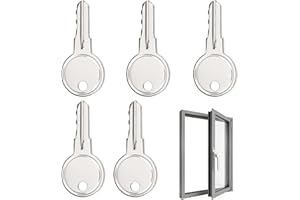 Xiansini 5Pcs UPVC Window Handle Key Set for Securistyle Window Lock, Universal Window Lock Keys Replacement for UPVC Windows Spare Keys for Most Window Handle Locks