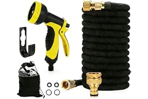 Expandable Garden Hose -100ft, Flexible Water Hose, UAE Standard Brass Connectors, Extra Strength Fabric Flexible Expanding Hoses with 10 Function Nozzle Sprayer, For Garden Watering Car Washing