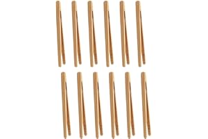 ZAMXHUG Pinze di bambù - 10 PCS pinze da Cucina,Pinze da Cucina in bambù Pinza da Insalata Pinze per Barbecue Toast in Legno pinze，per Cucinare,Pane,tè alla Frutta e Sottaceti,17cm