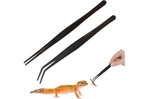 CUMNVULNT 2 Stück Aquarium Pinzette Set, 25cm Gerade Pinzette und 25cm Gebogene Pinzette, Futterwerkzeug für Aquarium, Küchenpinzette Edelstahl für Wasserpflanze Pflanzenpinzette Reptilien Futterzange