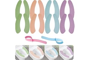 LECHENGJIA 8 Paires De Coussins De SièGe De Toilette Pour Salle De Bain Et Toilettes, Auto AdhéSifs, Avec 2 Rehausseurs De SièGe De Toilette Pratiques Et HygiéNiques
